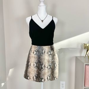 Snake Print Mini Skirt